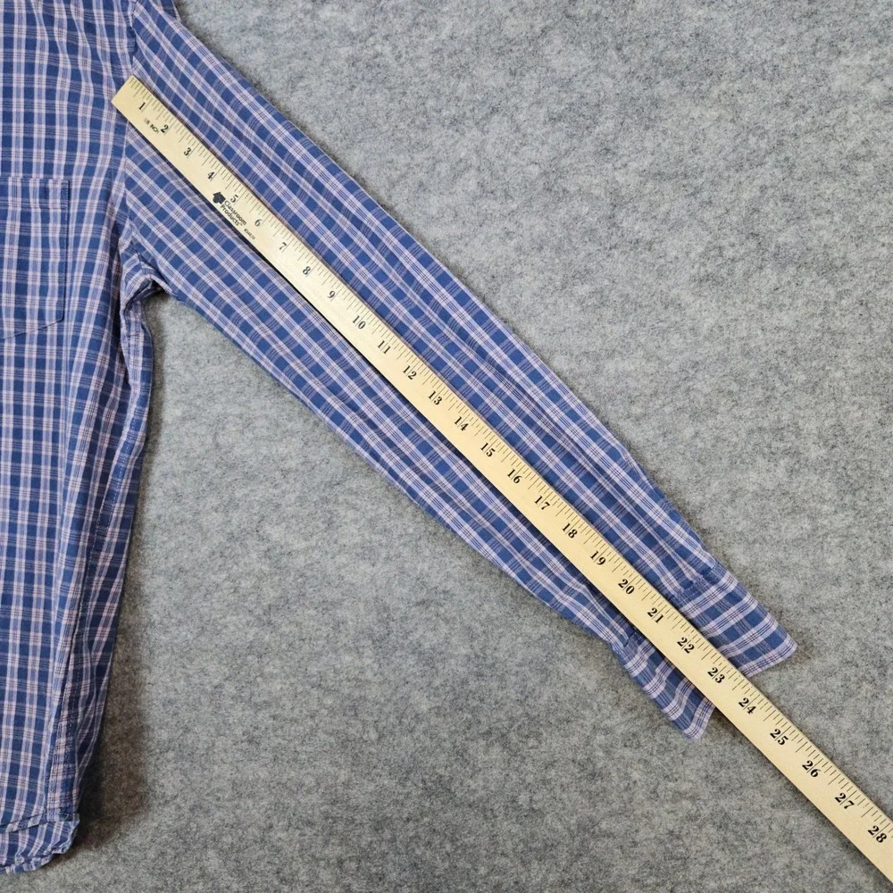 J Crew Men's‎ Flex Washed Slim Fit Dress Shirt Size M Blue & Pink Checks Preppy